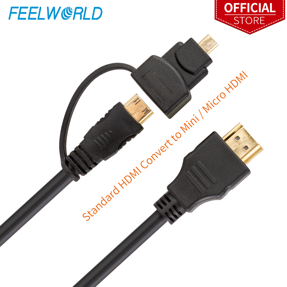 Feelworld  HDMI ̴ ũ HDMI ̺ ȯ ǰ  ̺ 1m 1.4  ݵ -